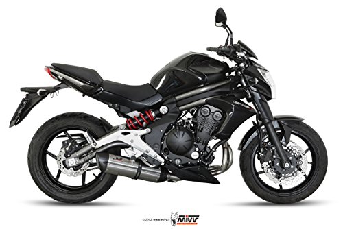 Mivv K.029.L7 KAWASAKI ER6n 2015 ESCAPE COMPLETO SILENCIADOR 2X1 SUONO ACERO TAPA DE CARBONO