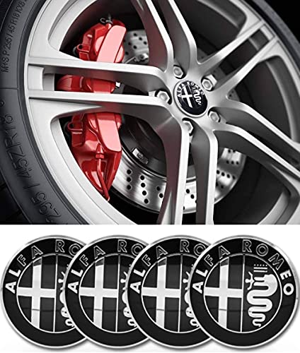 MLYNB Tapas centrales para bujes de Coche para Alfa Romeo, tapacubos de 50 mm Llantas emblemas Cubiertas Pegatinas decoración, Estilo Interior de automóviles