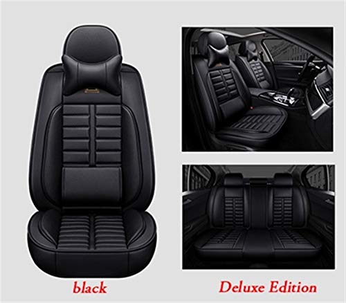 MMI-LX Asiento de cuero transpirable cubiertas de asientos del sistema completo frontal y posterior auto Cojines protector for Ssangyong Kyron Actyon Korando Rexton for Suzuki Jimny Sx4 Baleno Grand V