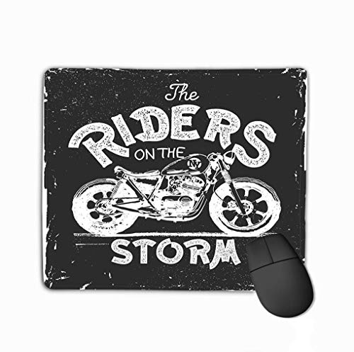 Mouse Pad Vintage Motorcycle Hand Drawn Print Rectangle Rubber Mousepad 11.81 X 9.84 Inch