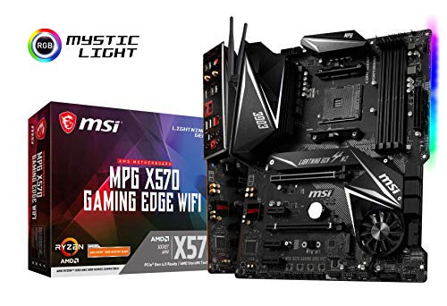MSI MPG X570 Gaming Edge Wi-Fi - Placa Base Performance Gaming (Chipset AMD X570, DDR4, Audio Boost, Intel Lan, Socket AM4, Wi-Fi, HDMI, Soporta AMD Pocesadores) Color Negro