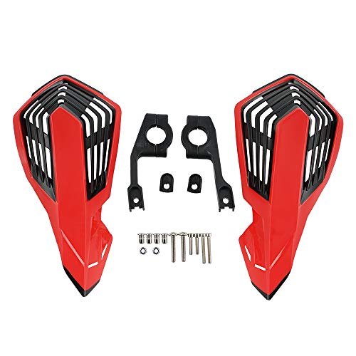 NICECNC Rojo Negro Guardamanos para Motocicletas Universal para Manillar de 7/8" Compatible con Suzuki 80-450CC RM RMZ RMX DR DRZ, Husqvarna 65-501CC TC FC TX FX TE FE