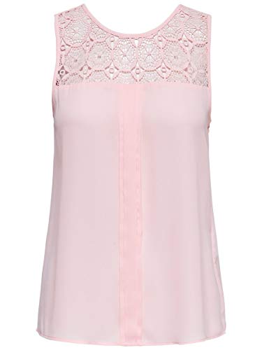 Only Onlvenice S/l Lace Top Noos Wvn Camiseta sin Mangas, Rosa (Ballet Slipper), 38 (Talla del Fabricante: 36) para Mujer