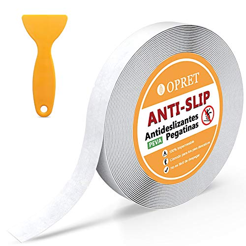 Opret Cinta Antideslizantes para Bañera y Ducha 10m x 25mm Tiras Antideslizantes Transparentes Adhensive Pegatinas Antideslizantes con Raspador