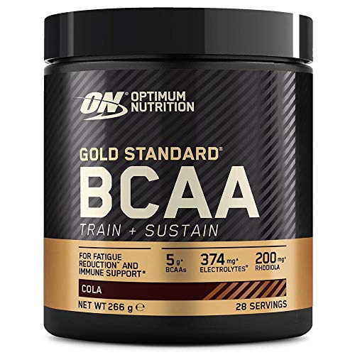 Optimum Nutrition Gold Standard BCAA Polvo, Suplementos Deportivos con Aminoacidos, Vitamina C, Zinc, Magnesio y Electrolitos, Cola, 28 Porciones, 266g, Embalaje Puede Variar