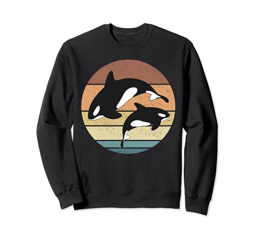 Orca - ballena asesina de diseño retro Sudadera