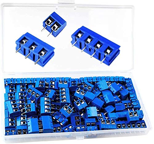 PCB Bloque de Terminales 100 piezas Soldadura Conector para PCB Doble Cara Tarjeta Placa,Compatible con los kits Arduino (2PIN-85 Piezas, 3PIN-10 Piezas,4PIN-5 Piezas)