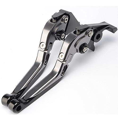 Piezas de Las palancas La Motocicleta Plegable Extensible Brake Palanca De Embrague del Mango De Agarre para Su&zuki GSR 400 2008-2012 GSR600 2006-2011 GSR 750 2011-2016 (Color : Gris Embrague)