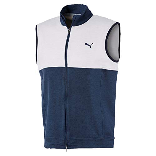 PUMA Cloudspun Warm Up Vest Sudadera, Hombre, Peacoat / Bright White, S