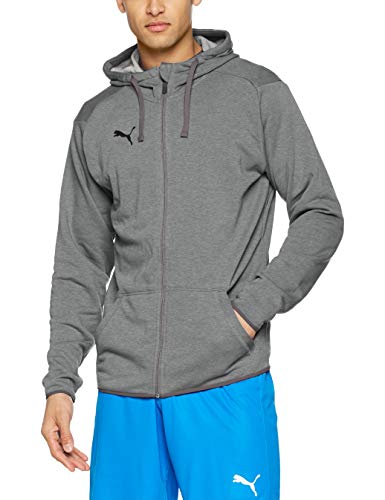 PUMA Liga Casual Sudadera, Hombre, Medium Gray Heather / Black, S