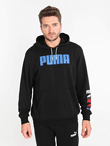 PUMA Rebel Bold Hoody TR Sudadera con Capucha, Hombre, Negro, XL