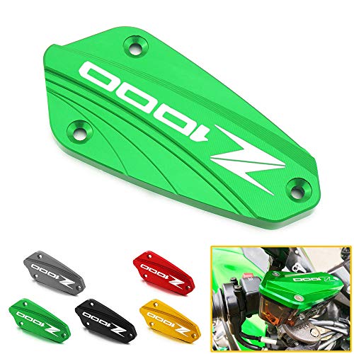 QIDIAN, Tapa de depósito de Cilindro Maestro de líquido de Freno Delantero de Motocicleta de Aluminio, Tapas de Bomba de Freno para Z1000 Z 1000 2011-2020 (Green)