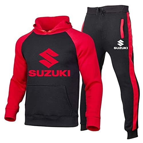 QIZIFAFA Traje Deportivo Traje Streetwear Chándales Conjuntos De Ropa Deportiva, para Suzuki Pantalones De Suéter De Dos Piezas Chándal con Capucha Raglán Arriba,D,X~Small