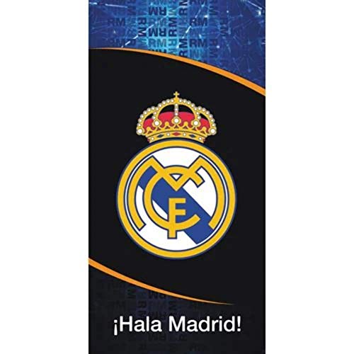 Real Madrid RM185012. Toalla de baño y Playa de Algodón 100% de 70x140 cm. Licencia Oficial.