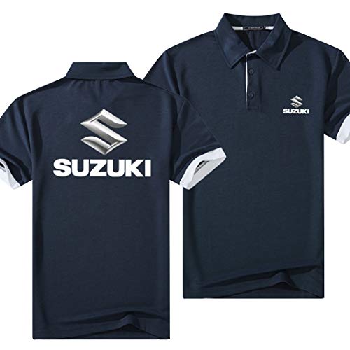 rgbh Hombres Camisetas Polo Shirt Suzuki 3D Impresión T-Shirts - Verano T-Shirt Casual Manga Corta Sudadera Blue-X-Large