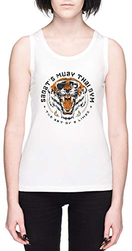 Sagat's Muay Thai Gym Blanca Mujer Camiseta De Tirantes Tamaño XL White Women's Tank tee Size XL