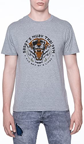 Sagats Muay Thai Tiger Gym The Art Camiseta De Los Hombres Manga Corta Gris T-Shirt Men Grey tee M