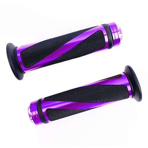 SFONIA 2pcs Manijas para Moto Puños de Manillar Agarraderas Moto 22MM 7/8" Caucho Antideslizante Universal para Moto Scooter Quad Cruiser Off Road (Púrpura)