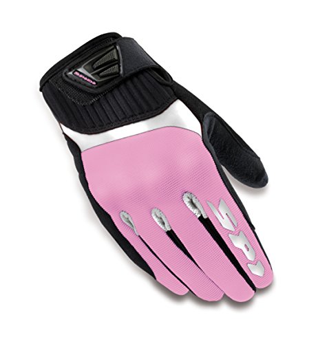 SPIDI Guantes de Moto en Tejido para Mujer G-Flash, Blanco/Rosa, L