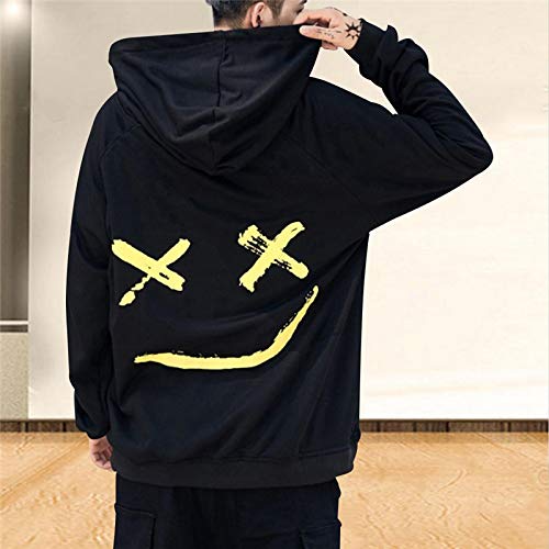 Sudaderas Hoodie Mujeres Smile Hoodies Sudadera Happy Smiling Face Print Sudaderas con Capucha para Hombre Patchwork Unisex Pareja Hip Hop J