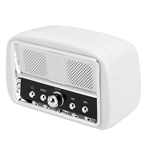 T osuny Mini Altavoz de Graves Vintage, Altavoz de subgraves con Llamadas de micrófono integradas inalámbricas, para Bluetooth 5.0 Tarjeta USB Trans-Flash Salida de Audio AUX(Blanco)