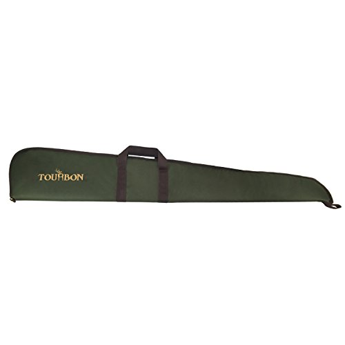 TOURBON Caza Escopeta Gun Rifle Bolsa de Almacenamiento con Correa de Hombro Ajustable - Verde con Brown Trim (Escopeta)