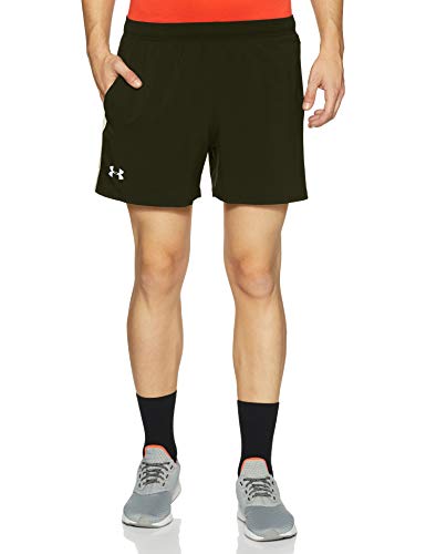 Under Armour Ua Launch Sw - Pantalones cortos para hombre 5 pulgadas, Hombre, Pantalones cortos, 1289312-357, Artillería/Typhoon Green/Reflectante, large