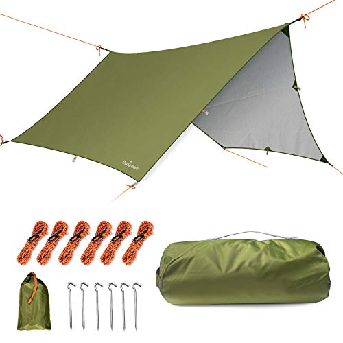 Unigear Toldo Camping Impermeable Lona Suelo Protector Aolar Anti-Viento 350*290cm/ 350*290cmToldos para Playa Tienda Hamaca Acampada Refugio Al Aire Libre