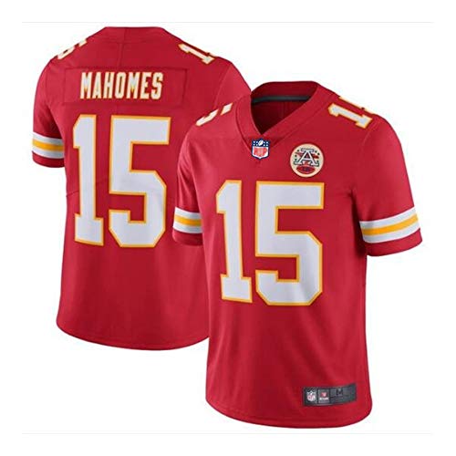 WFGY NFL 15# Mahomes Jersey Kansas Hombres De Los Jefes Ropa De Deporte De Fútbol De Manga Corta Deporte Camiseta De La Tapa,Men,S