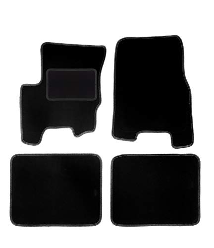 Wielganizator Carlux - Alfombrillas de velour para SsangYong Korando II (KJ) SUV 1998-2006, 4 piezas, color negro