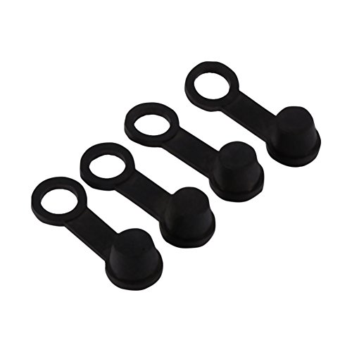 Yctze Tapones para pezones de purga 4x Freno de goma negro Tapón de grasa para pezones de purga Cubierta antipolvo Motocicleta de 8 mm Moto