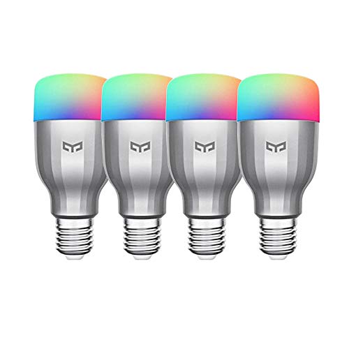 Yeelight RGB WiFi Bombilla regulable Aplicación de teléfono Control de voz Compatible con Alexa, Asistente de Google (4-Pack)