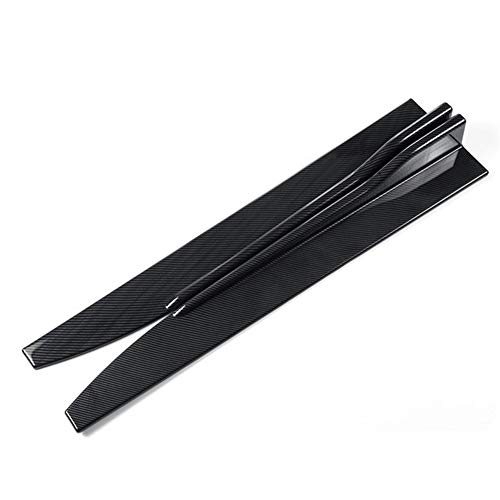 YUNJINGCHENMAN Tienda Accessories 80cm Negro/Fibra de Carbono/Red Universal de Coche Lateral del Eje de balancín de la Falda Divisores Winglet Las alas Laterales del Coche de Parachoques parachoqu