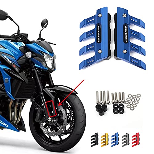 ZMMWDE Protector de Horquilla Delantera de Motocicleta Fender Slider Guard Accesorios Guardabarros ,para Suzuki GSX-S750 GSXS750 GSX S750 S Azul