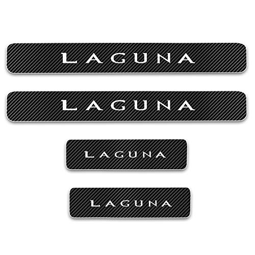 4 Piezas Protector Barra de Umbral de Puerta, para Renault Laguna Fibra Carbono Coche Desgaste Pedal Travesaño Placa Cubierta Película Insignia Pegatinas Car Accesorios