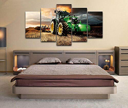 72Tdfc Impresiones sobre Lienzo John Deere Tractor Cortacésped Cultivo Lienzo Enmarcado 5 Unids Wall Art Poster Decor