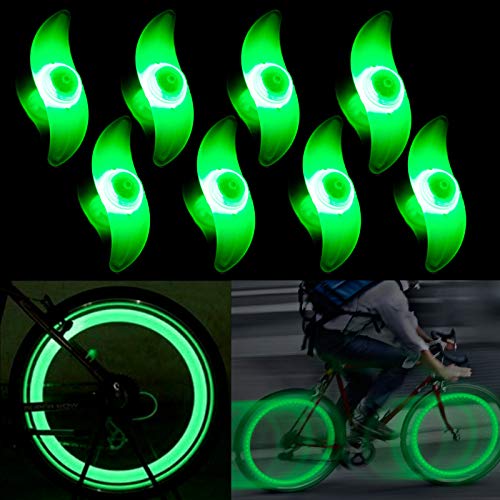 8 pcs luz de radios de Bicicleta, Luces Impermeables para Rueda de Bicicleta, Luces de Irradiación de Ruedas de Bicicleta Fáciles de Instalar para Adultos y Niños, Multicolor (Grün)