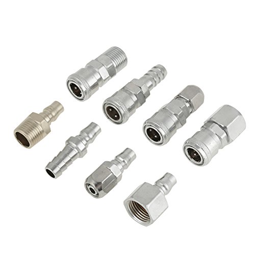 8 Unidades Bsp 1/2" Acoplador de Aire Neumático Enchufe Y Kit de Enchufe, Accesorios de Aire de Conexión Rápida, Tipo C Industrial, Juego de Conexión Rápida