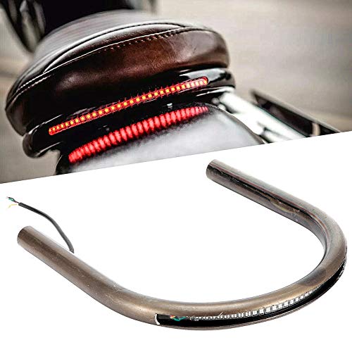 9.1in 8.3in 6.9in Tubo Cafe Racer Marco de asiento trasero Hoop Brat Style Seat LED Freno Turn Singal Light Universal para Hon-da Yam-aha Suz-uki Kawa-saki(210mm)