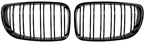 Accesorios de carrocería para rejillas de radiador, adecuados para BMW E81 E87 E82 E88 120I 128I 130I 135I Seleccionado 2007-2011 Rejillas de parachoques delantero, negro brillante, listones dobles,