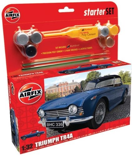 Airfix - Kit Mediano con Pinturas, Coche Triumph TR 4A (Hornby A50092)