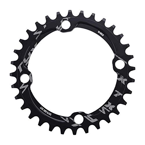 Alomejor Bike Chain Ring 32/34/36 / 38T BCD 104 Piezas de reparación de Anillo de Cadena de Acero de Bicicleta de montaña Solo para Piezas de Ciclismo al Aire Libre(32T-Negro)