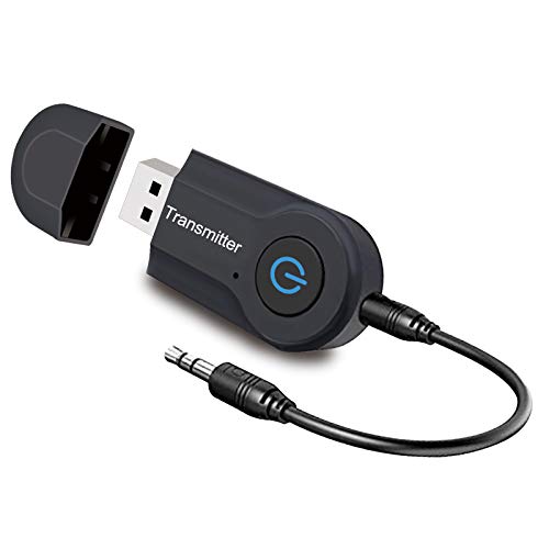 Andven USB Transmisor Bluetooth, Portátil Inalámbrico Música Adaptador Transmitter, para TV/Ordenador/Auriculares/Altavoz, Baja Latencia, Alta Fidelidad Estéreo, Plug and Play