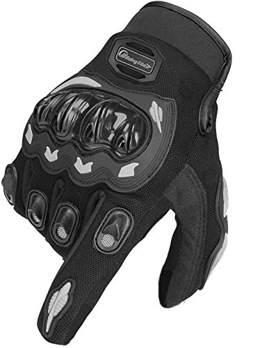 ARTOP Guantes Moto de Pantalla Táctil Guantes Motocross Verano Mujer Hombres Niño Tranpirable Guantes de Motocicleta(Negro,XL)