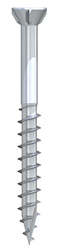 ATB - Tornillo especial para aglomerado (5,0 x 60 mm, TX20, incluye broca, 200 unidades, acero inoxidable A2, con nervios fresados)