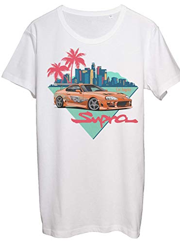 Benefitclothing Legendary JDM Heros Orange Toyota Supra Men's Fan Artwork T-Shirt - 100% Ring Spun Cotton - Soft and Comfortable - DTG Printed