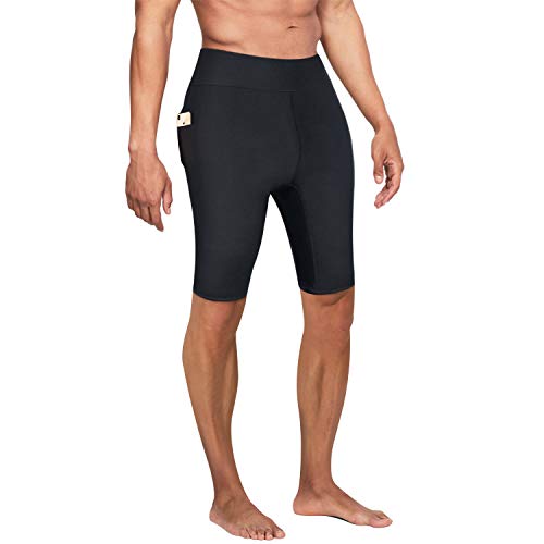 Bingrong Pantalones Cortos para Hombre Pantalón de Sudoración Pantalones de Neopreno para Ejercicio para Deportivo (Negro, Medium)