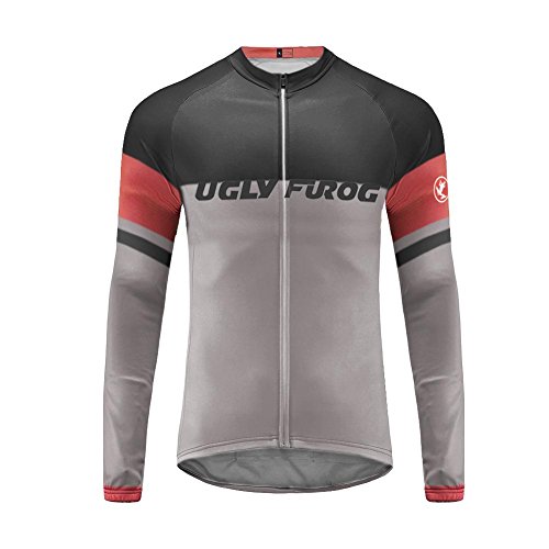 BurningBikewear Uglyfrog Clásico Chaqueta de Ciclismo Manga Larga Maillots Bicicleta Térmico Largas De La Manga Tops ZRMX02