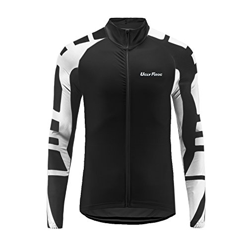 BurningBikewear Uglyfrog Clásico Maillot Ciclismo Hombre Otoño Moda Manga Larga Ropa MTB Jersey Bicicleta Tops Poliéster Transpirable Secado Rápido CXMX04