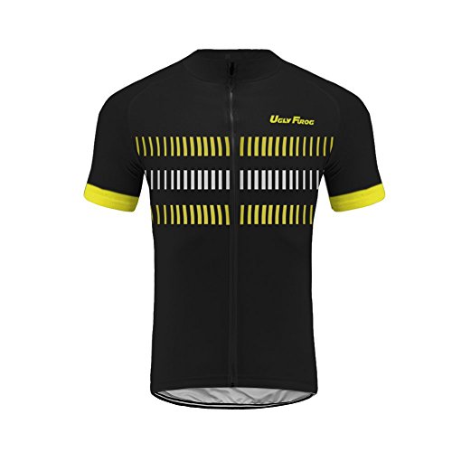 BurningBikewear Uglyfrog Maillot Ciclismo Hombre Verano Moda Manga Corta Ropa MTB Jersey Bicicleta Tops Cómodo Transpirable Secado Rápido DXMZ11F